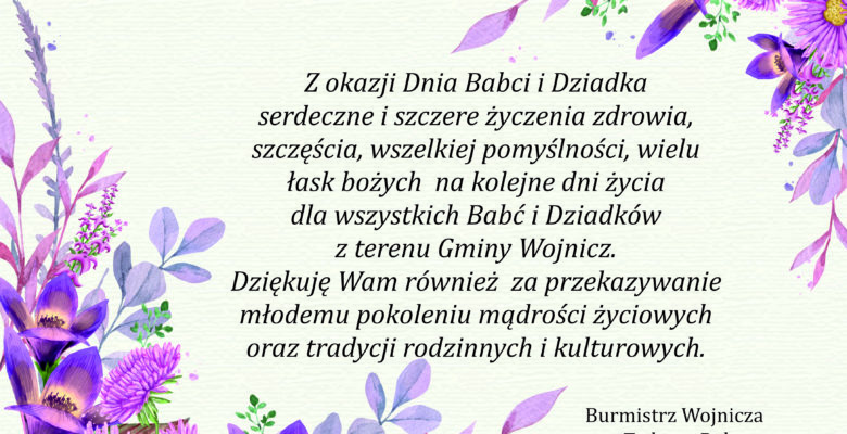 Życzenia z okazji Dnia Babci i Dziadka