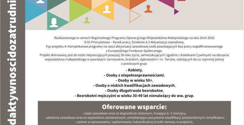 Plakat projektu „Od aktywności do zatrudnienia”