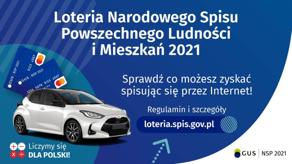 Plakat Loterii Narodowego Spisu Powszechnego Ludności i Mieszkań 2021