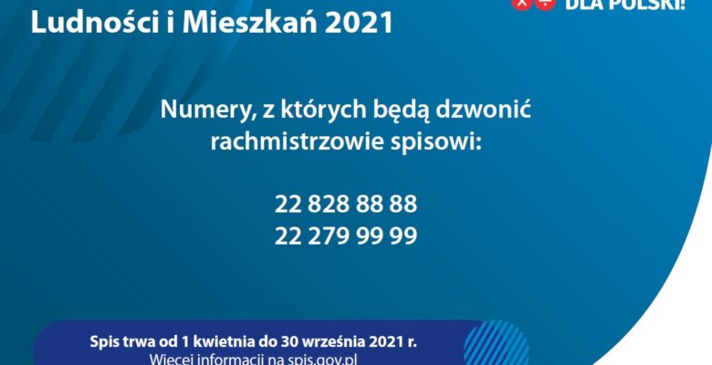Narodowy Spis Powszechny Ludności i Mieszkań 2021. Numery, z których będą dzwonić rachmistrzowie spisowi: 22 828 88 88, 22 279 99 99