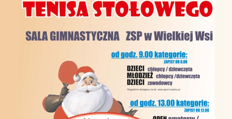 8 Mikołajkowy Turniej Tenisa Stołowego