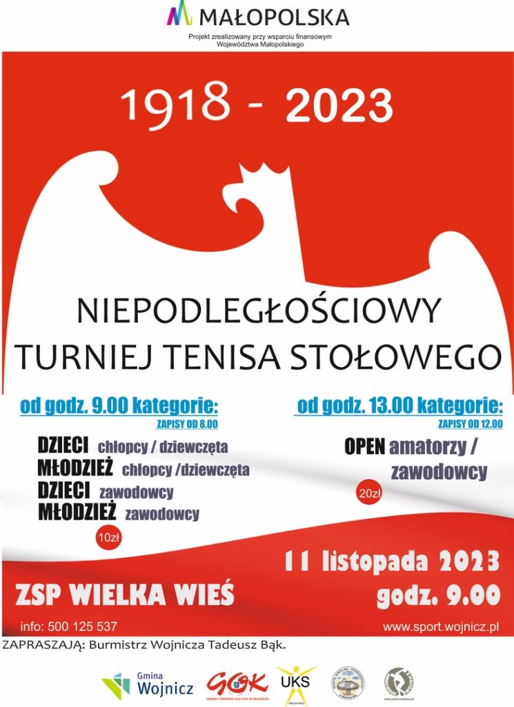 Niepodległościowy Turniej Tenisa Stołowego 2023