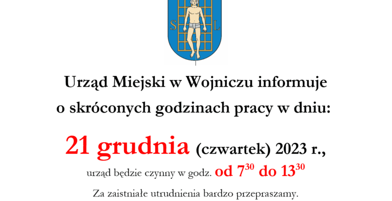 Zmienione godziny pracy urzędu