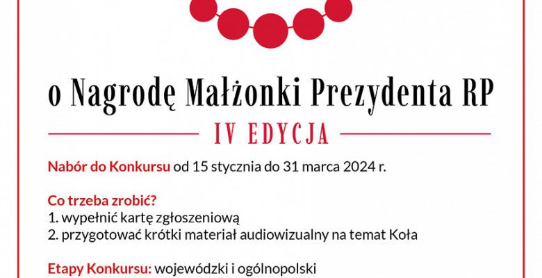 Rusza nabór do IV edycji Konkursu dla Kół Gospodyń Wiejskich o Nagrodę Małżonki Prezydenta RP