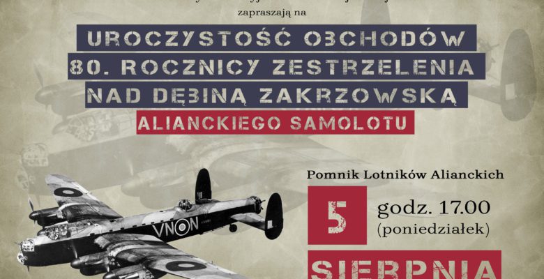 80. rocznica zestrzelenia alianckiego samolotu w Dębinie Zakrzowskiej koło Wojnicza