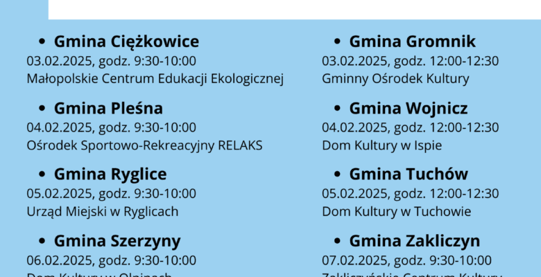 Informacja o spotkaniach konsultacyjnych -2