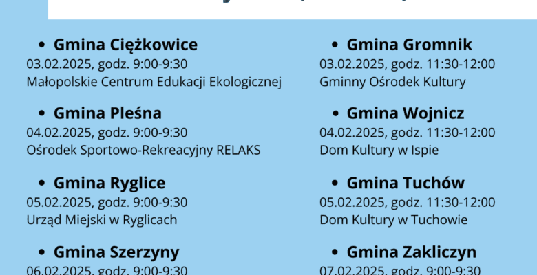 Informacja o spotkaniach konsultacyjnych -1