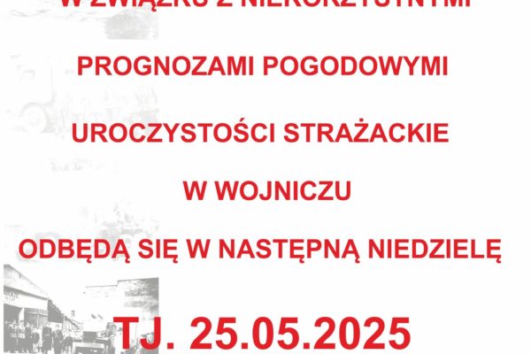 Zmiana terminu obchodów 155-lecia OSP Wojnicz